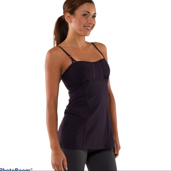 lululemon athletica Tops - Lululemon Ariel Tank Black Swan Logo Top